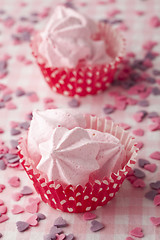 Image showing Pink meringue