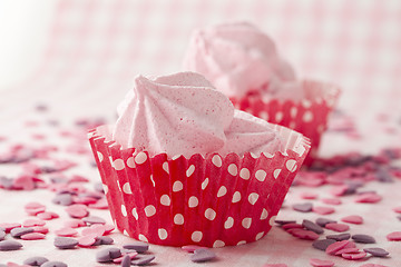 Image showing Pink meringue