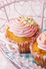 Image showing Pink muffins