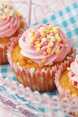 Image showing Pink muffins