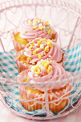 Image showing Pink muffins