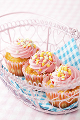 Image showing Pink muffins