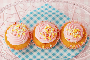 Image showing Pink muffins