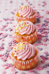 Image showing Pink muffins