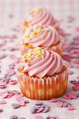 Image showing Pink muffins