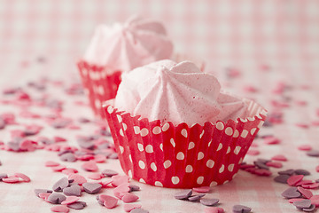 Image showing Pink meringue