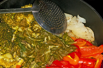 Image showing pan with steamed  vegetables