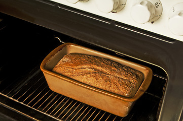 Image showing whole grain bread in an oven