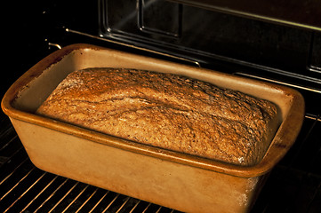 Image showing whole grain bread in an oven