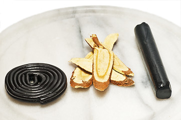 Image showing licorice raw and processed