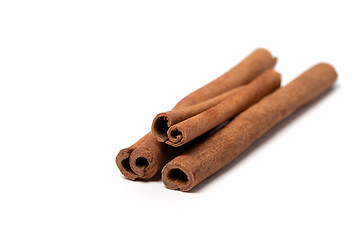 Image showing Cinnamon sticks on white background