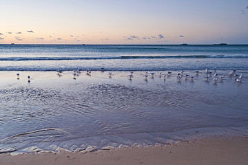 Image showing peaceful beach sunrise