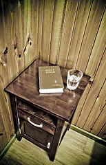 Image showing bible on bed side table