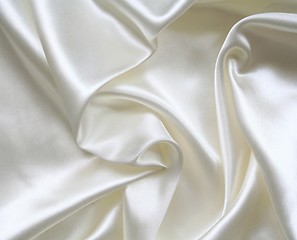 Image showing Smooth elegant white silk as background