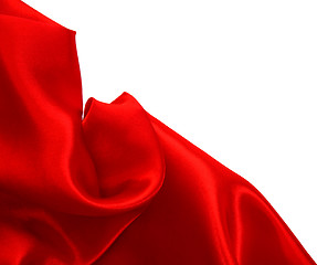 Image showing Smooth Red Silk on white background 