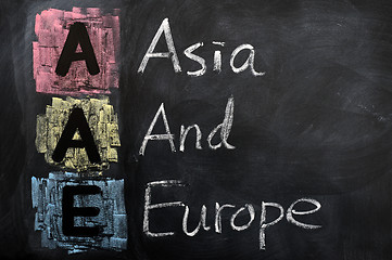 Image showing Acronym of AAE for Asia and Europe