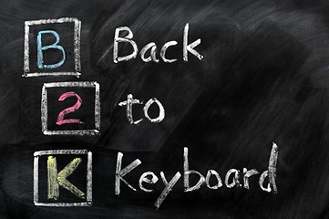 Image showing Acronym of B2K - Back to Keyboard