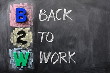Image showing Acronym of B2W - Back to Work