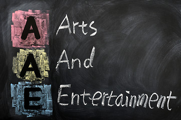 Image showing Acronym of AAE for Arts and Entertainment