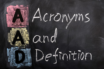 Image showing Acronym of AAD for Acronyms and Definition