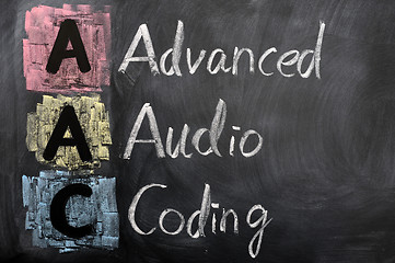 Image showing Acronym of AAC for Advanced Audio Coding