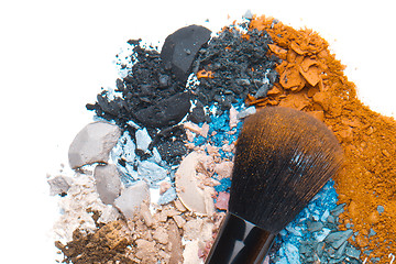 Image showing set of multicolor crushed eyeshadows