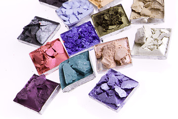 Image showing multicolored crushed eyeshadows