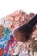 Image showing set of multicolor crushed eyeshadows