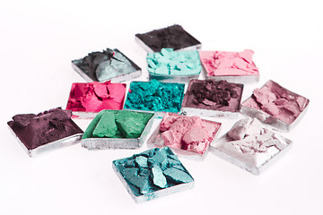 Image showing multicolored crushed eyeshadows