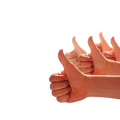 Image showing thumbs up on white background