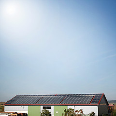 Image showing solar plants in the house for electricity generation