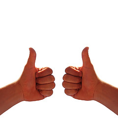 Image showing two hands on white background