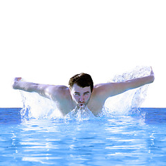 Image showing man swimming butterfly 