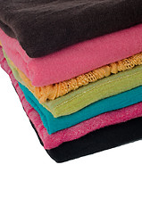 Image showing Pile of colorful scarves