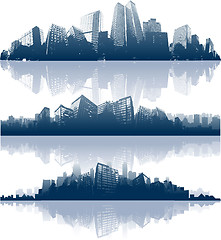 Image showing Cityscapes silhouettes background