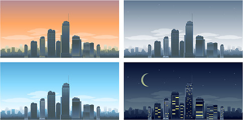 Image showing Cityscapes silhouettes background