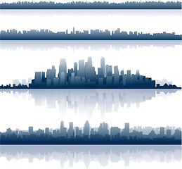 Image showing Cityscapes silhouettes background