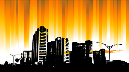 Image showing Cityscapes silhouettes background