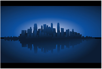 Image showing Cityscapes silhouettes background