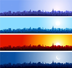 Image showing Cityscapes silhouettes background