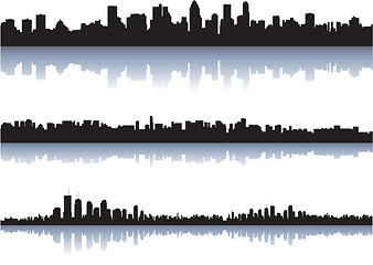 Image showing Cityscapes silhouettes background