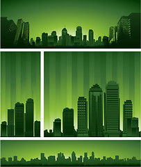 Image showing Cityscapes silhouettes background