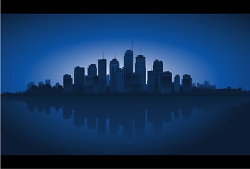 Image showing Cityscapes silhouettes background