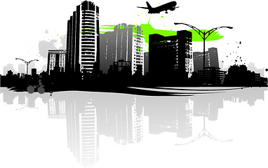 Image showing Cityscapes silhouettes background