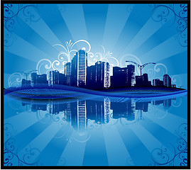Image showing Cityscapes silhouettes background