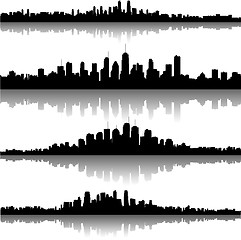 Image showing Cityscapes silhouettes background