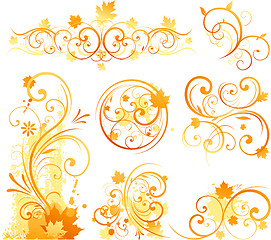 Image showing Autumn floral ornament