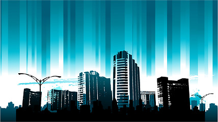 Image showing Cityscapes silhouettes background