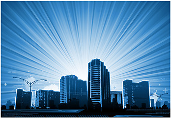 Image showing Cityscapes silhouettes background