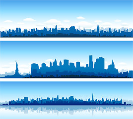 Image showing Cityscapes silhouettes background